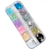 Decoración de Arte de Uñas con Lentejuelas de Estrella Hueca, Famoso en Internet Brillante Mini Ultra-Delgado Color Macarrón Pentagrama Brillo para Uñas