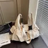Bolso de Hombro Plegado Estilo Coreano de Gran Capacidad 2026 Nuevo Bolso Cruzado de Nailon Estilo Perezoso Casual Bolso de Lona para el Hombro