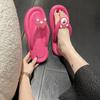 Chanclas de verano para mujer, zapatillas de playa de suela plana para exteriores, lindas sandalias de suela gruesa antideslizantes con diseño de oso de fresa, venta al por mayor