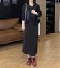 24772 Da Ai Mei Yi Yuan Otoño 2026 Nuevo Vestido Sencillo Holgado de Longitud Media con Chaleco para Mujeres con Estilo