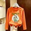Camiseta de manga comprida para meninas, algodão puro, para usar na primavera e no outono, novo modelo 2026, blusa para meninas, camiseta, camiseta base para camada interna infantil