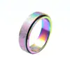 Anillo giratorio de acero inoxidable esmerilado de 4/6/8 mm, un artículo popular en Amazon para ventas transfronterizas, venta al por mayor de anillos giratorios de acero de titanio para aliviar el estrés