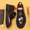 [vip para] zapatos de cuero lefu de piel de vaca de primera capa zapatos casuales de negocios para hombre zapatos británicos de un paso con suela gruesa para hombre