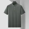 Camiseta para Hombre Tallas Grandes 2026 Verano Cuello Alto Lavable a Máquina Manga Corta Lujo Joven Negocios No Planchar Holgada Camiseta de Media Manga