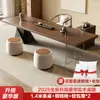 Mesa de Té de Madera Maciza para Hogar, Sala de Estar, Oficina, Mesa de Té Moderna Minimalista de Lujo Ligero, Nuevo Modelo 2025 Mesa para Preparar Té