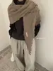 Bufanda chal triangular de mezcla de lana al por mayor transfronterizo para mujer, otoño e invierno, cálido y versátil, se puede usar como chal o bufanda tejida