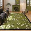 Venta Caliente Transfronteriza Combinación Clásica Romántica Verde Alfombra de Lana Hogar Terciopelo de Cristal Alfombra Geométrica Sofá Mesa de Café Sala de Estar