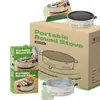 Fogão Zibo para Preparar Chá e Aquecer, Fogão para Churrasco para Acampamento ao Ar Livre, Grelha e Chapa Redonda Multifuncional Sem Fumaça para Uso Doméstico