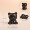 Acessórios de urso e gato de desenho animado em madeira de pêssego e sândalo, componentes DIY, pequenos ornamentos de madeira, pingentes e itens decorativos