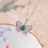 Yiluyin Colgante de Mariposa y Calabaza en Filigrana de Plata de Ley S925 Chapado en Oro Nuevo Estilo Chino Exquisito Elegante Colgante de Plata