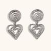 Collar espiral de personalidad temperamento transfronterizo de Europa y Estados Unidos acero inoxidable chapado en oro de 18K concha micro engastado aretes anillo mujeres
