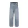 Rumeng Streetwear Retro Japonés Marca de Moda Transpirables Pierna Recta Jeans de Mezclilla Lavada Hombres Otoño Holgados Versátiles Casuales Pantalones Largos