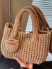 Bolso Tejido Hecho a Mano Transfronterizo para Mujer Moda Nueva Otoño e Invierno 2026 Bolso de Hombro Pequeño Versátil Elegante Tipo Cubo