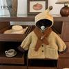 [Bufanda Gratis] ¡Éxito Lindo! Original Abrigo de Algodón con Capucha Espeso de Terciopelo para Niñas Estilo Coreano Abrigo Cortavientos Tesoro Moderno