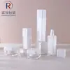 Nuevo Set de Acrílico de Alta Gama para Cuidado de la Piel en Stock con Loción, Spray, Esencia, Crema y Botellas Cosméticas