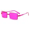 Gafas de sol cuadradas sin montura con borde cortado transfronterizas europeas y americanas, Gafas de sol personalizadas de una sola pieza de colores caramelo, Gafas de sol para protección solar al aire libre