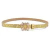 Cinturón de Cuero para Mujer con Incrustaciones de Pedrería y Hebilla Cuadrada Decorativa, Versátil Cinturón de Hebilla Lisa para Mujer, Cinturón para Pantalones Estilo Ins