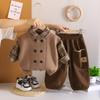 Nuevo Conjunto de Tres Piezas de Punto sin Mangas para Bebés Niños Doble Pecho Estilo Chino Suéter Chaleco Primavera Otoño 2025 Venta al por Mayor