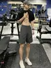 Pantalones Cortos de Secado Rápido con Remaches Morados para Hombre, Pantalones Cortos de Playa Transpirables de Seda Helada con Pliegues de Verano, Pantalones Cortos Deportivos de Fitness de Longitud Tres Cuartos Estilo Americano