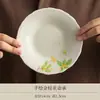 Posavasos de cerámica pintado a mano con diseño de osmanthus, base para taza de té, accesorio para juego de té Kung Fu, soporte para taza de té de color bajo vidriado, accesorio para ceremonia del té en casa