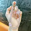 Cadena de Teléfono Móvil Creativa Nueva de Cristal Nube con Cuentas Llavero Colgante Lindo para Bolso Llavero de Llaves de Coche Pequeño Regalo