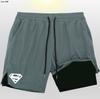 Pantalones Cortos Deportivos Americanos Transfronterizos para Hombre de Secado Rápido Transpirables de Doble Capa para Fitness Estampados en 2D de Superman Pantalones Sueltos para Entrenamiento de Fitness