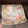 Nuevo Pañuelo Cuadrado de Moda con Estampado Floral Estilo Chino, Elegante Imitación de Seda para Mujer, Pañuelo Delgado para el Cuello para Viajes, Pañuelo de Seda para Protección Solar
