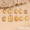 Joyería geométrica de personalidad de moda Ins europea y americana, accesorios de acero inoxidable chapado en oro de 18 quilates, colgante de ladrillo cuadrado rosa con gotas para mujer