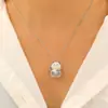 Lindo Colgante de Perro de Resina Flocada 3D Collar Cadena para Clavícula Muñeco de Animal Mini Lindo Flocado Otoño e Invierno