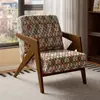 Madera Maciza Nórdica Richard Sala de Estar Silla Sofá Individual Retro Balcón Cafetería Estilo Antiguo Diseñador Persona Perezosa B&B