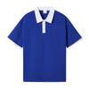 Camisa polo de marca de moda con hombros caídos y color de contraste, algodón, holgada, estilo Hong Kong, manga corta, cuello de solapa, camiseta, ropa para clase, dibujo, DIY, logo estampado en caliente