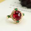 Anillo de Rubí Cultivado Aiyu Anillo de Corindón Rojo Joyería Estilo Corte Fábrica Venta al por Mayor y Dropshipping S4012409