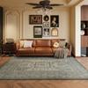 Alfombra Edad Media Sala de Estar Sofá Alfombra de Piso Impermeable Lavable Borrable Dormitorio Nuevo Retro Lujo Ligero Avanzado Estilo Americano Francés