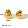 Brincos de design de luxo leve europeu e americano, simples e elegantes, banhados a ouro 18K em aço inoxidável, com zircônia incrustada, em formato de gota geométrica, para mulheres