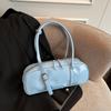 Corea del Sur Bolso Bowling Simple 2025 Nuevo Sentido de Alta Gama Gran Capacidad Hombro Axila Bolso Baguette Color Sólido Estilista