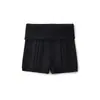 Shorts de Punto Elástico Retorcido con Puño de Tiro Alto Estilo Americano para Mujer, Nuevos Shorts Ajustados Bodycon Sexy de Otoño