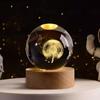 Dropshipping Amazon Bola de Cristal Luminária Noturna Galáxia 3D Ornamento Gravado a Laser Luminária Noturna de Madeira Galáxia