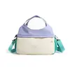 Bolsa de Viaje Corta Transfronteriza Nuevo Estilo Harajuku Japonés Color Bloque Dopamina para Mujer, Bolso de Mano y Bolso de Hombro Ligero de Gran Capacidad