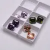 Piedra Suelta de Gema Cuadrada Corte Asscher Color Champán, Piedra Suelta de Circonita Verde Oliva Colorida para Incrustación y Adorno de Joyería DIY
