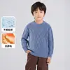 Suéter infantil Cotton Hall, antiestático Classe A, anti-pilling, trançado, gola redonda, estilo inverno, para meninos e meninas, tamanhos médio e grande