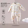 Saco de dormir com pernas divididas Candy Teddy para bebê, modelo outono e inverno, algodão puro Classe A, temperatura constante, saco de dormir anti-chute para bebê, pijama infantil
