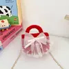 Bolso Pequeño de Hombro para Niños de Nuevo Estilo, Bolso de Mano de Peluche con Lazo para Niñas, Bolso de Cadena de Princesa Lindo Festivo y de Moda para el Año Nuevo