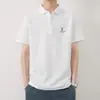 Camiseta de manga corta para hombre para verano, con cuello camisero, elástica, de secado rápido, transpirable, top para correr, Polo deportivo de seda helada para hombre, versátil