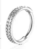 Anillos de Nariz con Aretes de Zirconia de Doble Capa de Aleación de Titanio F136 Joyería para Piercings Corporales de Aleación de Titanio G23