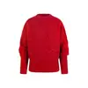 Suéter de punto trenzado estilo retro americano para mujer, nuevo estilo Primavera 2026, top de punto casual holgado con bufanda desmontable
