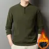 Sudadera Gruesa con Cuello Alto de Un Botón y Forro de Felpa para Hombre, Moda Casual Versátil de Otoño e Invierno, Camiseta Base Cálida para Hombre
