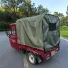 Pequeno caminhão polia correia espessada dobrável toldo abrigo de chuva micro-retrátil triciclo elétrico caminhão galpão motocicleta