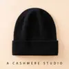 Chapéu Casual de Caxemira 100% Pura com Camada Dupla para Homens e Mulheres, Chapéu de Tricô Versátil, Chapéu Quente Espessado, Chapéu de Lã Tricotado, Chapéu para Frio