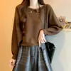 Top de punto plisado estilo coreano transfronterizo, moda femenina, nueva colección otoño 2026, diseño dulce y suave, suéter de punto