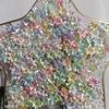 Explosivo pequeno tamanho cinco pétalas flor frisado remendo cor gradiente folha de ouro mini pequena flor beleza decorações atacado